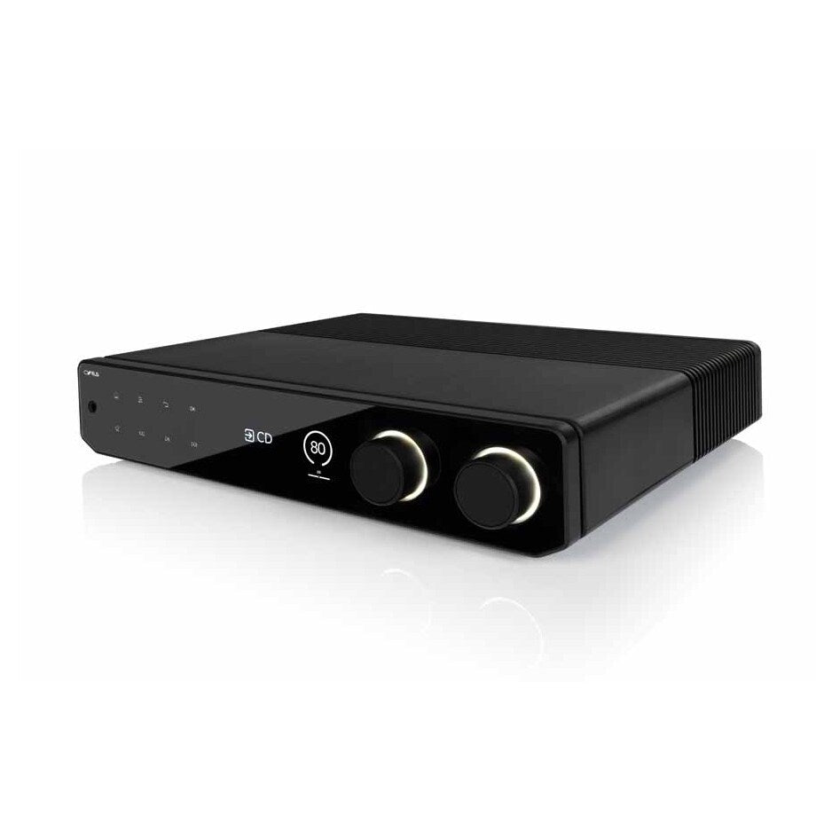 Cyrus 80 AMP three-quarter angle with illuminated controls