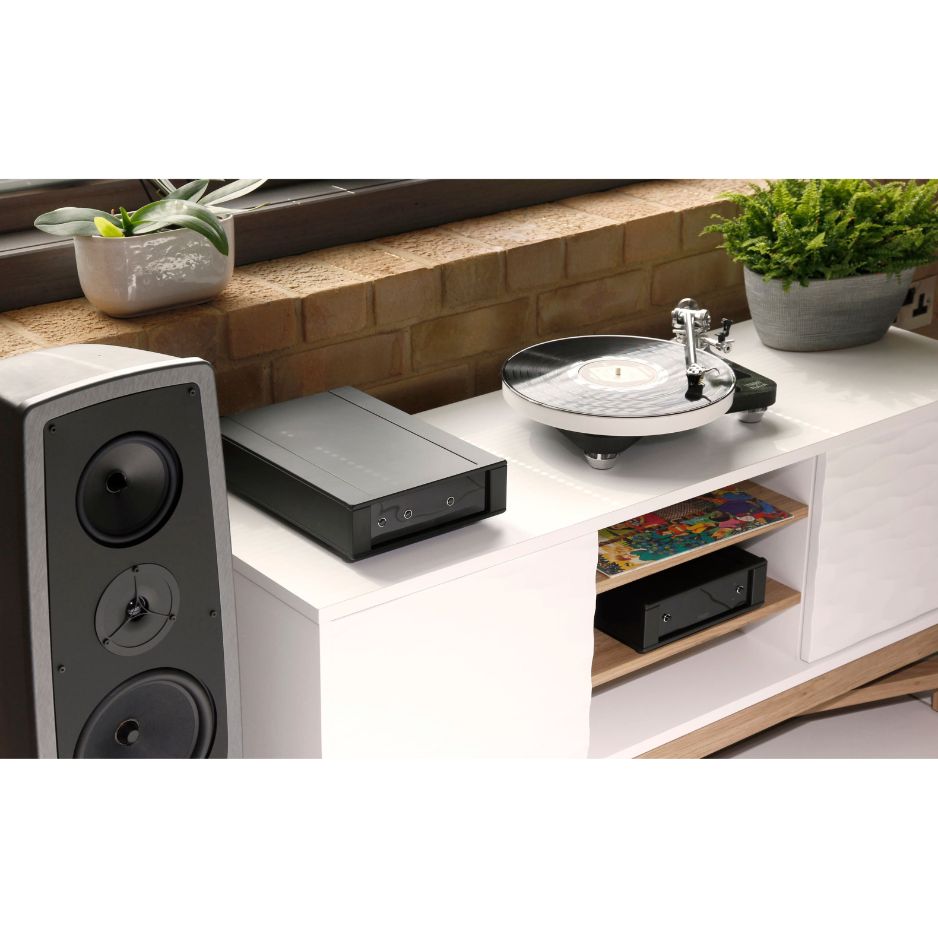 Rega Naia Turntable in room with psu