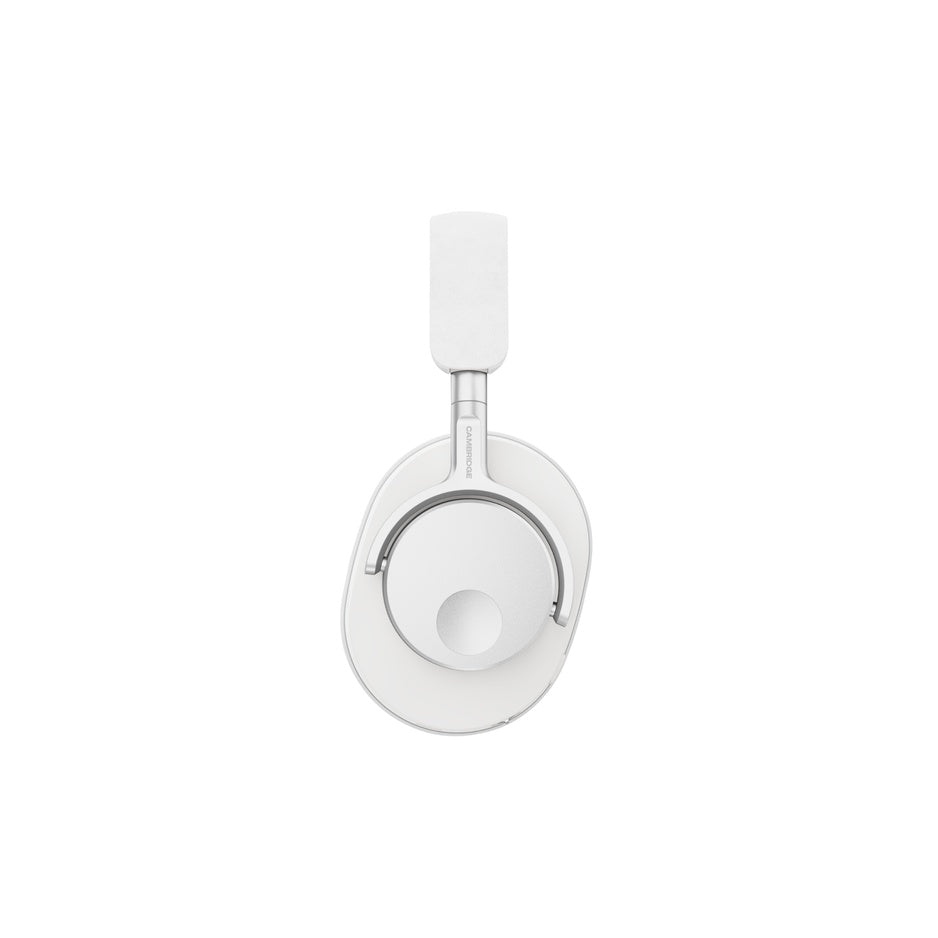 Melomania P100 SE white earcup detail showing premium materials