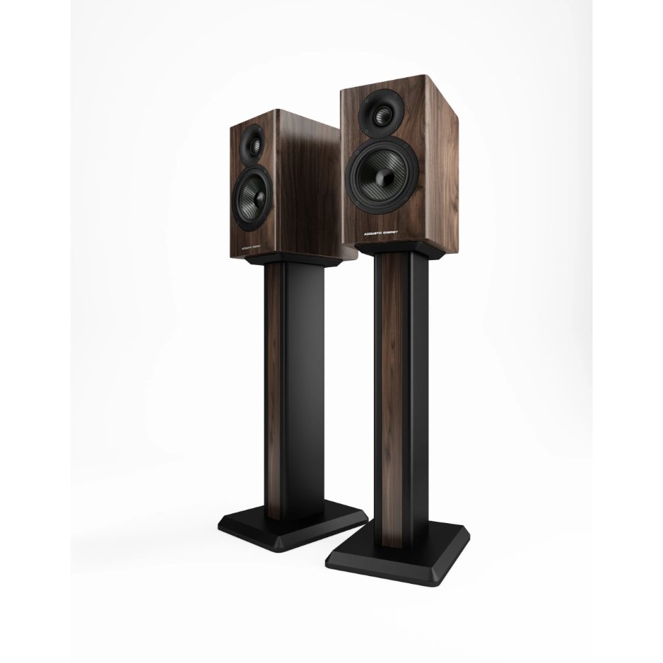 Acoustic Energy speaker stands with AE500 speakers