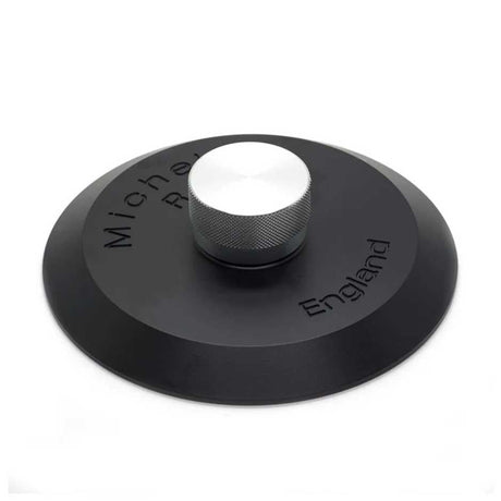Michell record clamp for improved vinyl coupling and resonance control