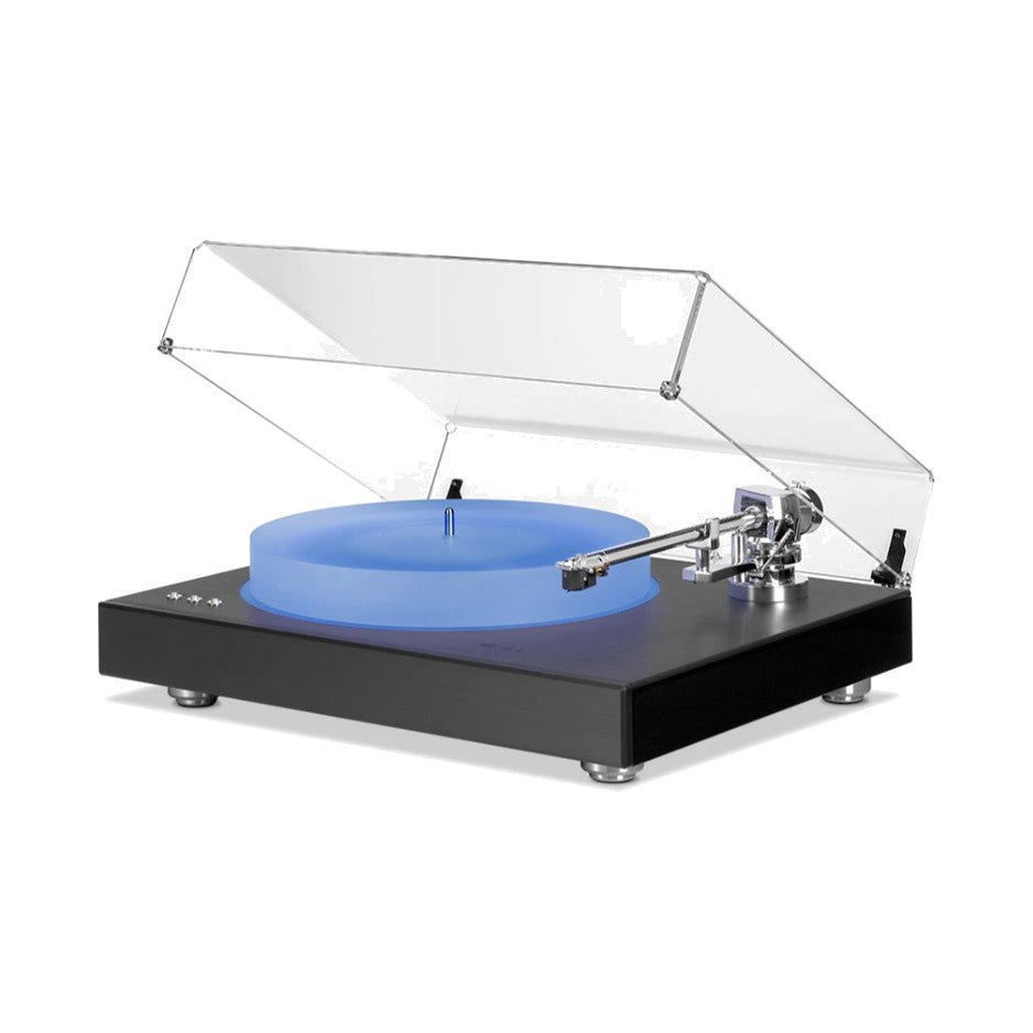 AVM Rotation R 5.3 MK2 turntable in black with the platter light on