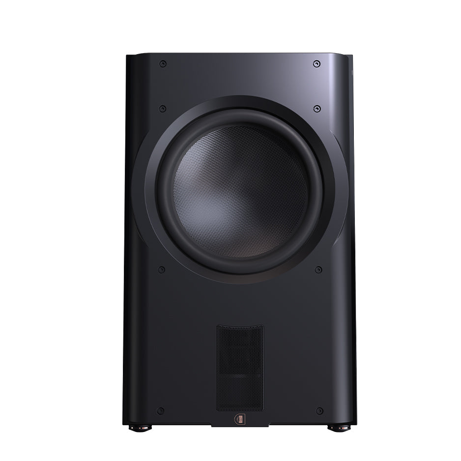 Perlisten D215s dual-driver subwoofer with carbon fiber drivers and 3kW amplification
