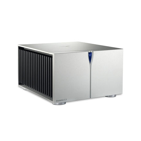 Audia Flight Strumento no.4 mk2 Stereo Power Amplifier silver diagonal view