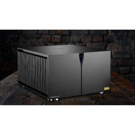 Audia Flight Strumento no.4 Signature Stereo Power Amplifier in black with gold Signature plaque