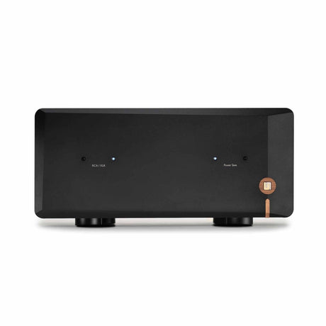 Unison Research Unico DM V2 power amplifier front view in Midnight Black