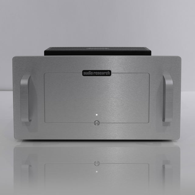 Audio Research D-80 Stereo Power Amplifier front view silver