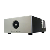 Rogue Audio M-180 monoblock silver three-quarter front view