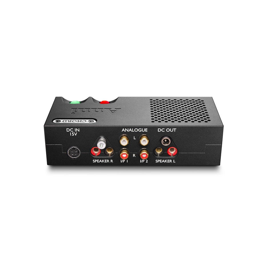 Chord Electronics Anni rear panel with speaker terminals and RCA inputs