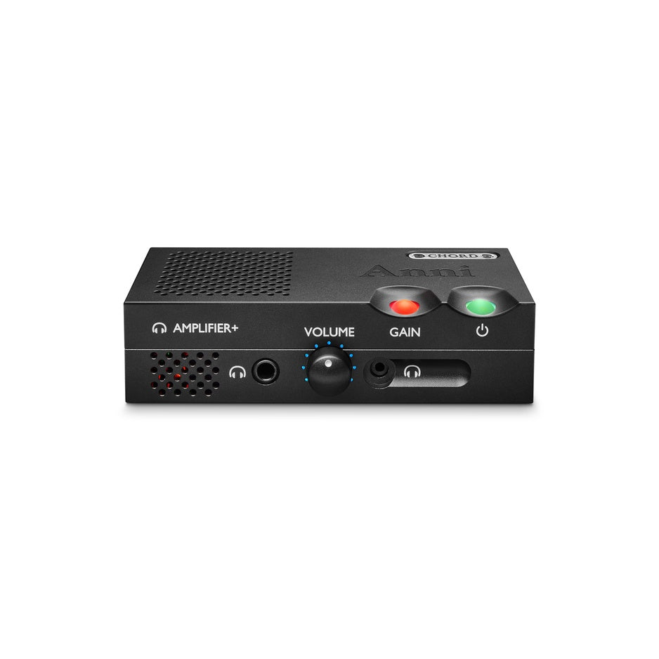 Chord Electronics Anni front panel with volume knob and headphone outputs