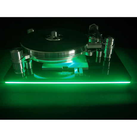 Oracle Audio Delphi MkVII Signature turntable with blue LED illumination
