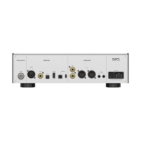 Matrix Audio ND-1 rear panel with labeled digital inputs and analog outputs