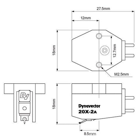 Dynavector DV-20X2A technical drawing
