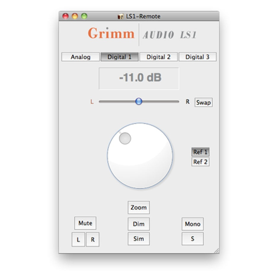 Grimm Audio LS1r Controller PC remote software
