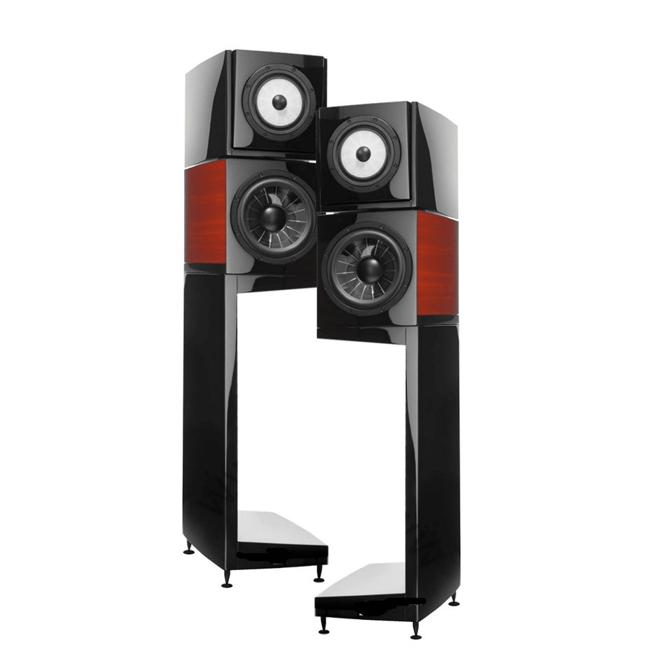 Vienna Acoustics The Kiss Sapele pair dramatic angle