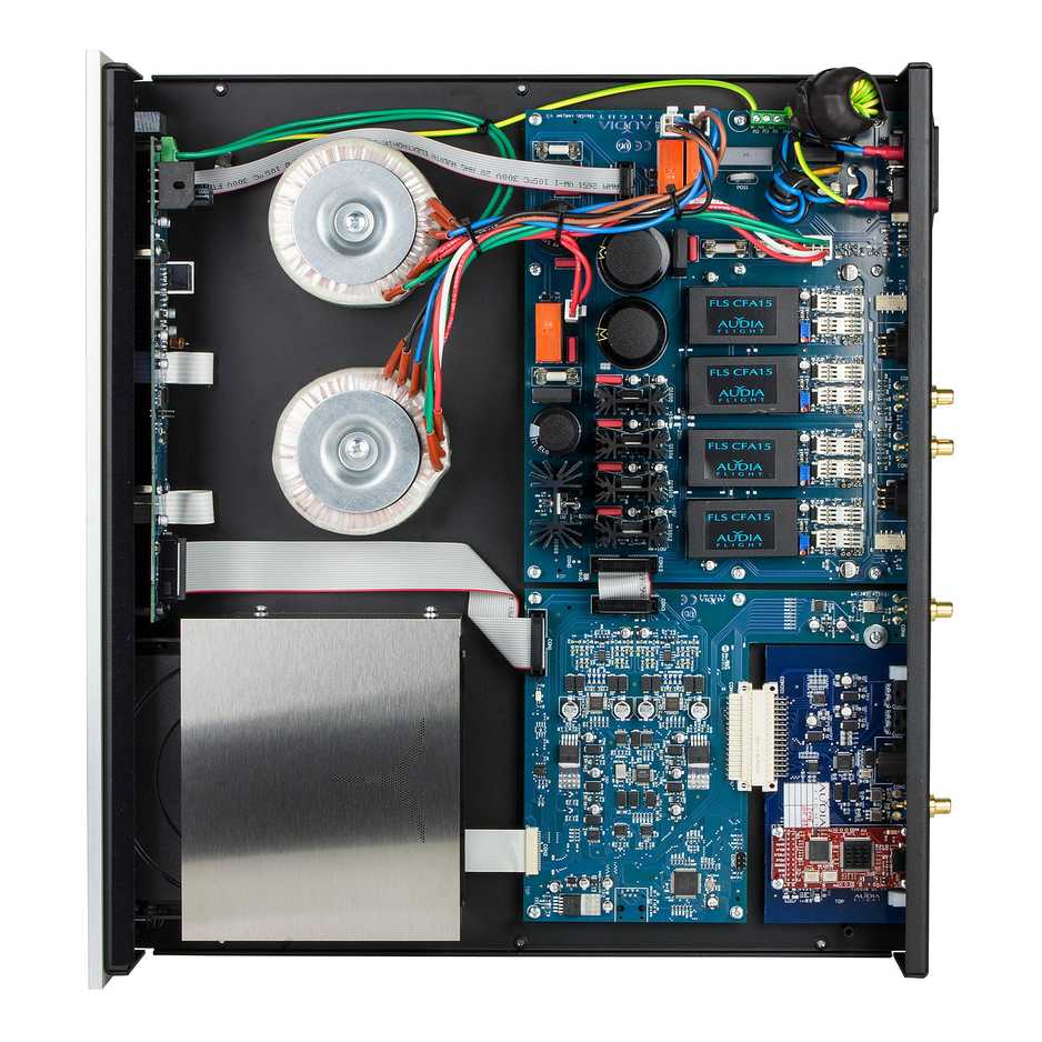 Audia Flight CD Three S CD Player top-down view with tray open