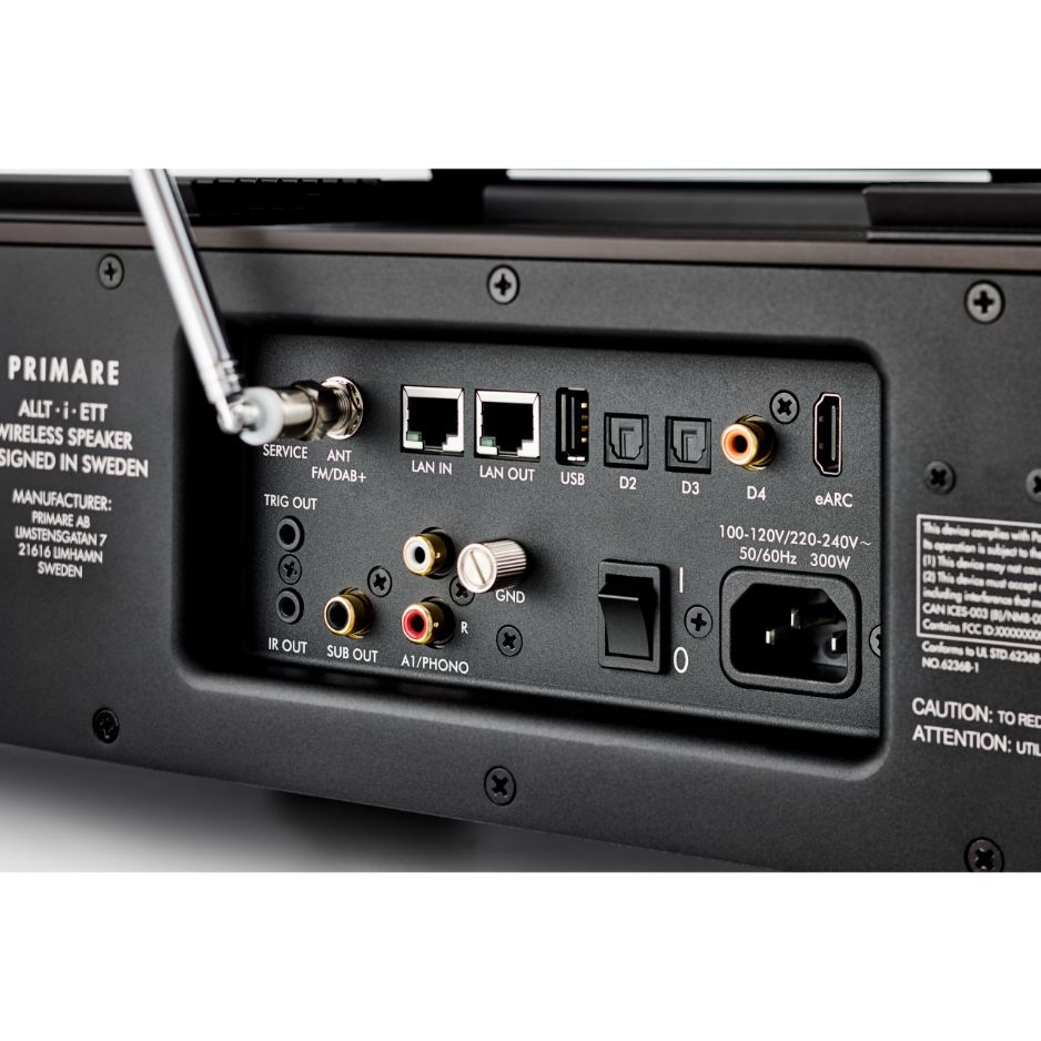 Primare Allt-i-Ett: All In One rear ports