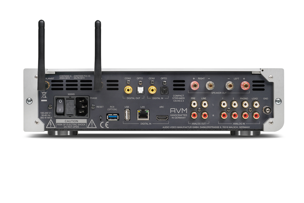 AVM AS2.3 Integrated Amplifier Rear View Cellini Chrome