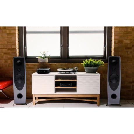 Rega Naia Turntable closeup in room with psu
