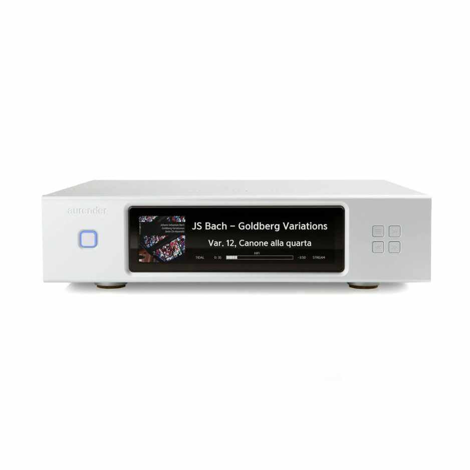 Aurender N20 music server and streamer in silver finish, front view