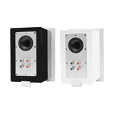AVM Audition CB 2.3 Bookshelf Speakers (Pair), Gloss Black and Gloss White, angled rear view of pair