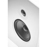 AVM Audition CB 2.3 Bookshelf Speakers (Pair), Gloss White with silver front, tweeter and woofer close-up