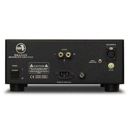 Rogue Audio DragoN Monoblock Amplifers black rear