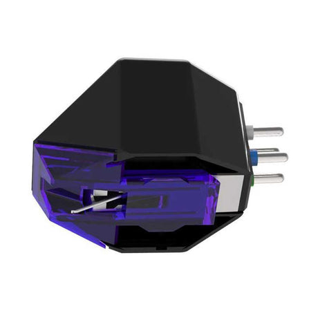 Goldring E3 Moving Magnet Cartridge - Bottom of cartridge showing stylus violet and black