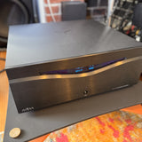 Audia Flight FLS 8 monoblock amplifier front panel with display showing input and gain at The Listening Room showroom