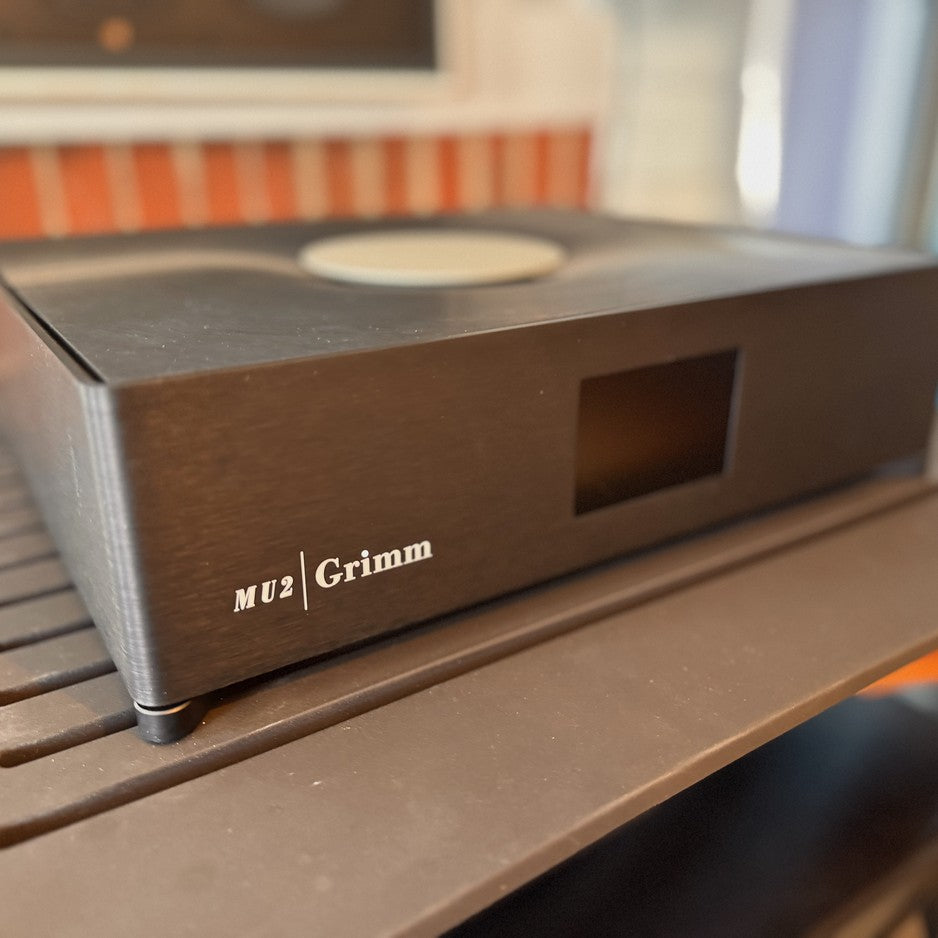 Grimm Audio MU2 integrated streamer and DAC front panel close-up at The Listening Room showroom