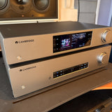 Cambridge Audio CXN100 and CXA81 close-up showing right side controls and labels