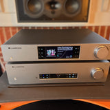 Cambridge Audio CXA81 Mk II paired with CXN100 displaying album art