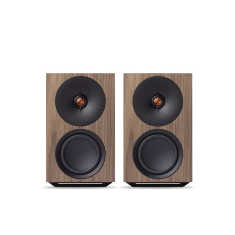 Cambridge Audio L/R M Versatile active stereo streaming speakers walnut front
