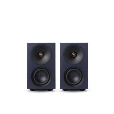 Cambridge Audio L/R S Compact Active Stereo Speakers (Open Box), Blue, front view of stereo pair