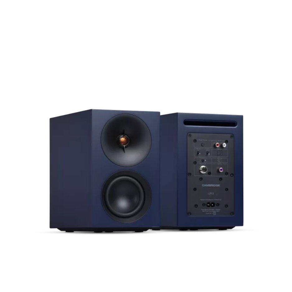 Cambridge Audio L/R S Compact active stereo speakers blue front and rear pair