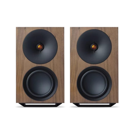 Cambridge Audio L/R X Advanced active stereo streaming speakers walnut front