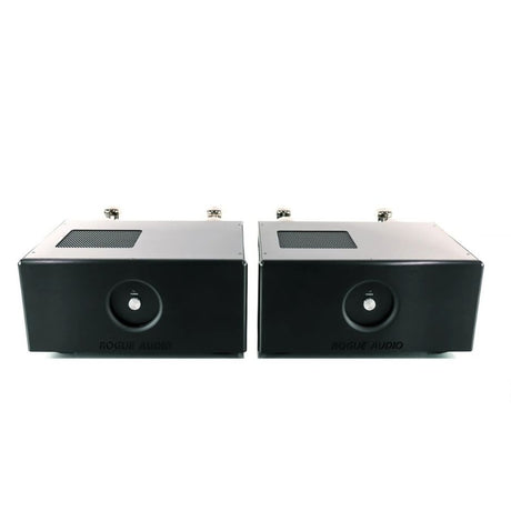Rogue Audio M-180 Dark Monoblock Amplifiers pair black front