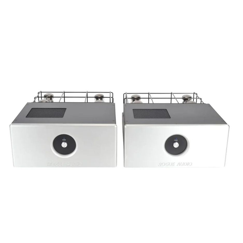 Rogue Audio M-180 Monoblocks pair silver front