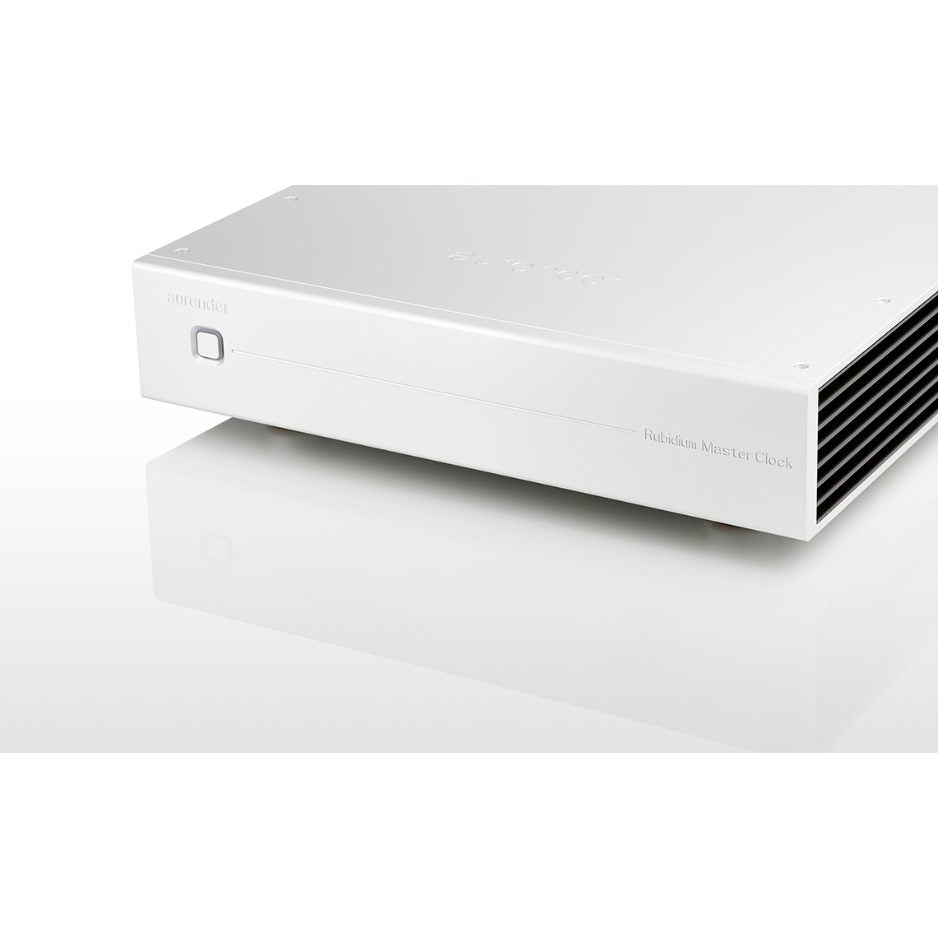Aurender MC10 Master Clock silver angled top