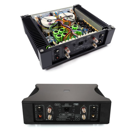 Rega Solis Power Amplifier rear and inside view