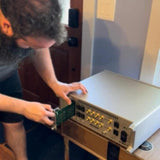 Mike installing the option car in the Audio Research LS-2 Preamplifier