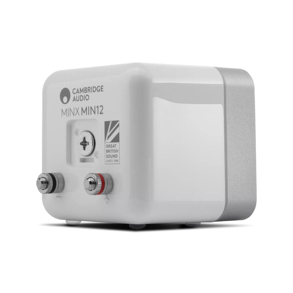 Cambridge Audio MINX MIN12 Compact Speaker white rear angled