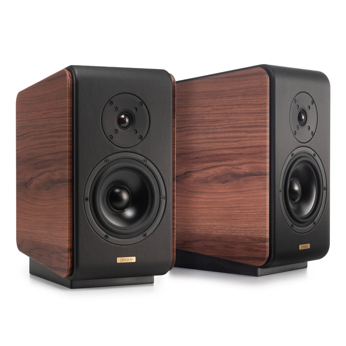 Opera Prima V2 Book Shelf Speakers Rosewood Pair Together