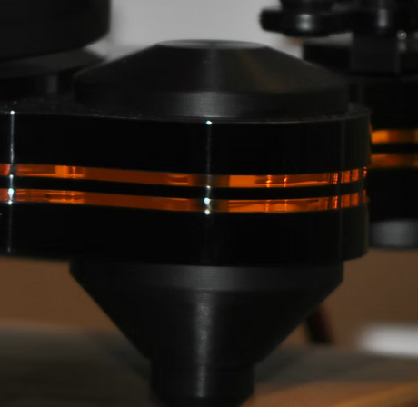 Oracle Audio Origine Mk2 Dual Layer configuration with Transparent Yellow acrylic insert