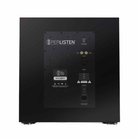 Perlisten R15s Subwoofer Stain Black Rear View with Connections