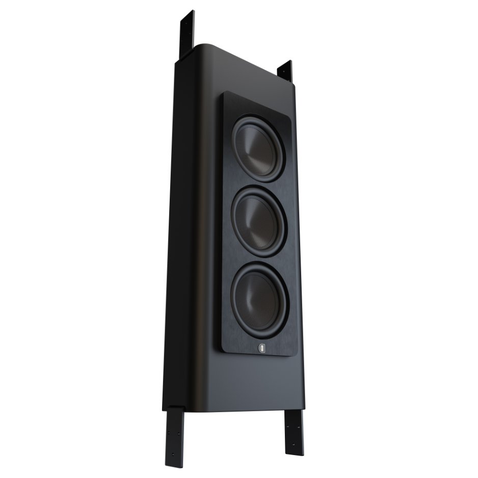 Perlisten D3is Subwoofer angled with mounting bracket