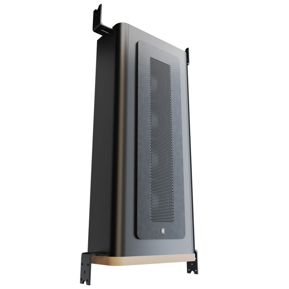 Perlisten D8is Subwoofer angled front with mount brackets