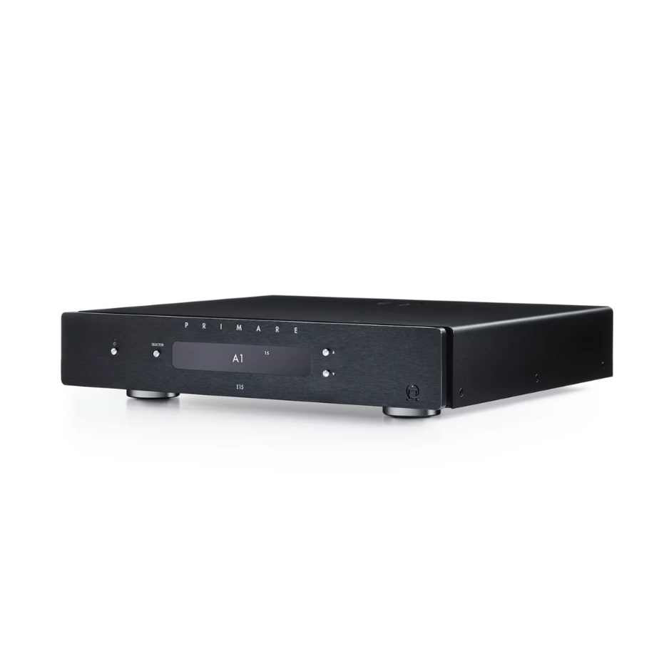 Primate I15 Integrated Amplifier Black Front Diagonal View