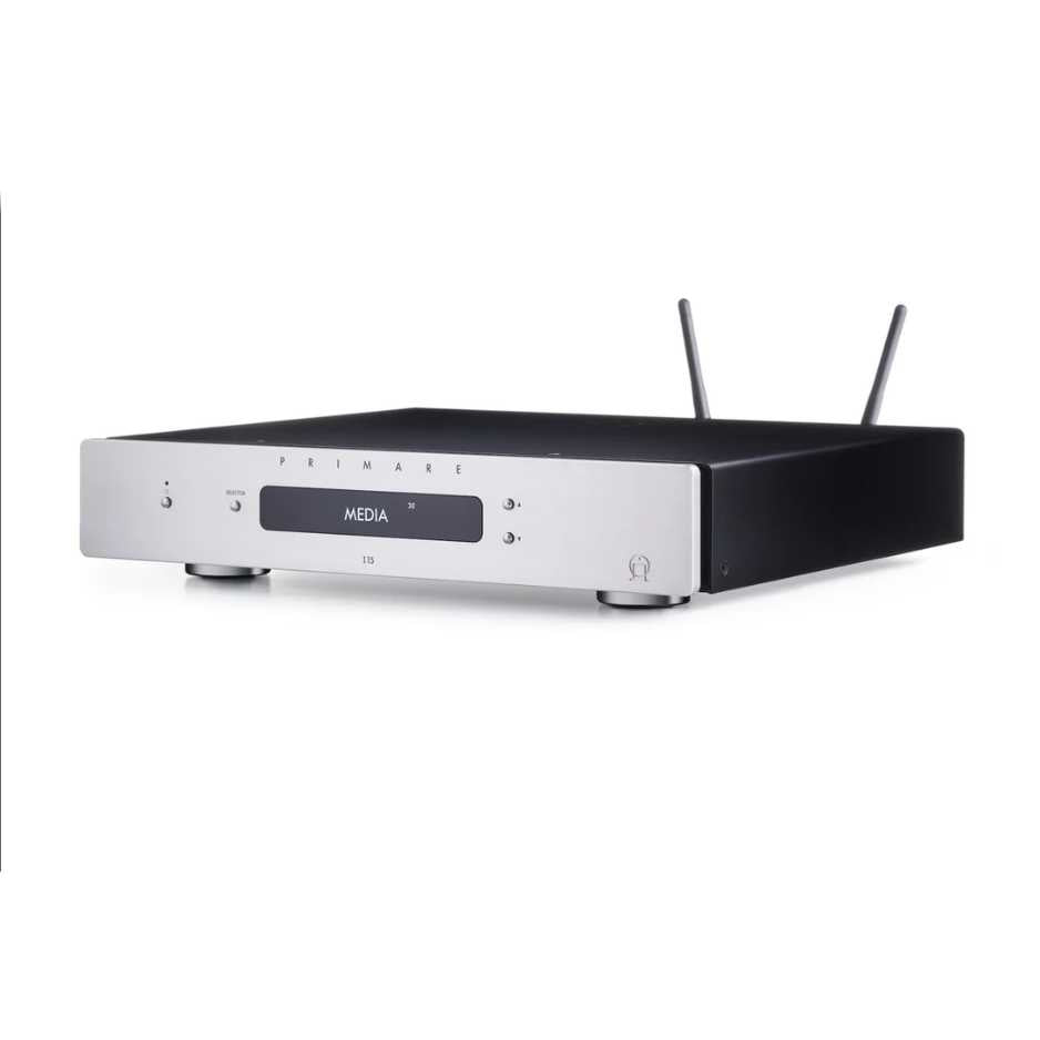 Primare I15 Prisma MK2 Streaming Integrated Amplifier Titanium Diagonal View