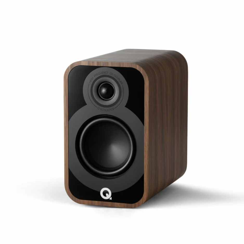 Q Acoustics 5010 Bookshelf Speakers in Santos Rosewood with Grills Off